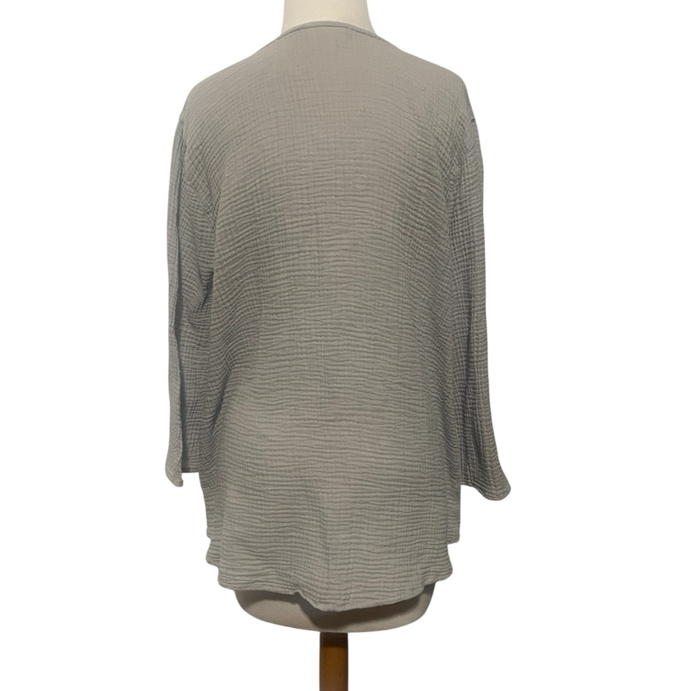 Purejill J. Jill Cotton Gauzy Casual Gray Women's Top - Picture 2 of 5